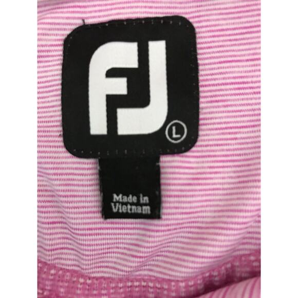 FootJoy Golf Polo Shirt Mens Large Pink Microstripe Legend - Picture 5 of 6